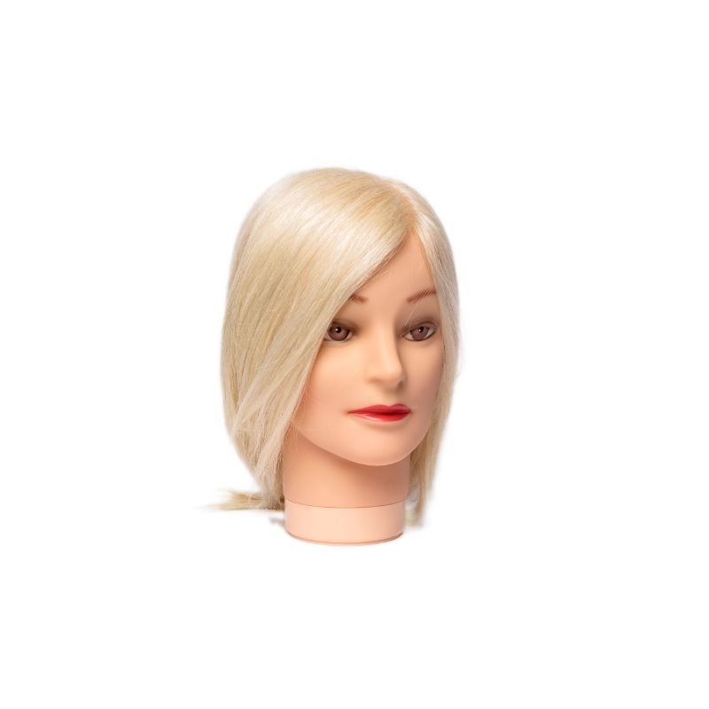 MANNEQUIN HEAD ANGORA GOAT HAIR 8 -12 PLATINUM BLONDE